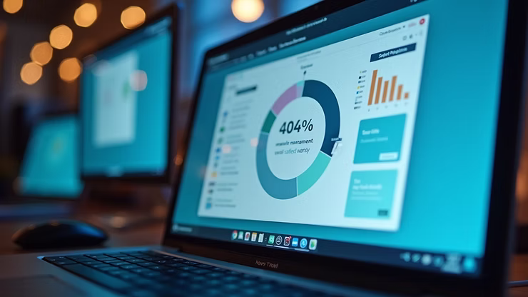 Close-up view of a computer screen displaying a safety management software dashboard